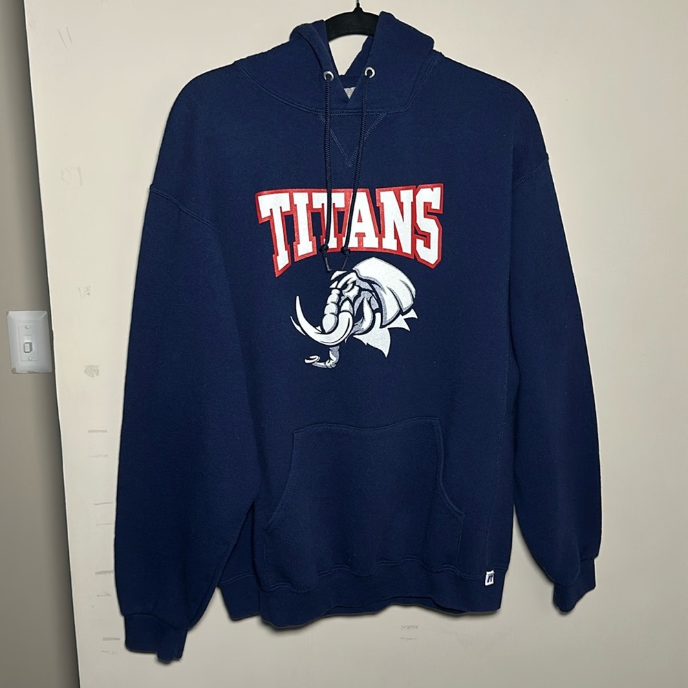 Russell Athletics St. Timothy’s elephant Titans navy hoodie